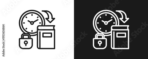 Learning Commitment Icon Set Outline In White And Black Background