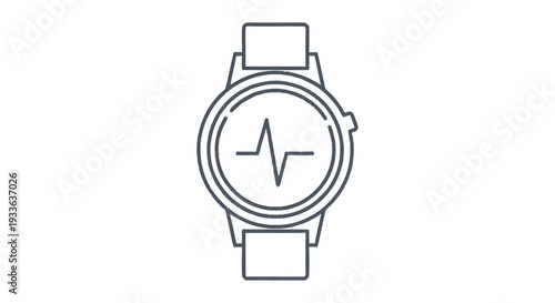 Heartbeat Line on Wristwatch Face Icon.