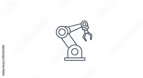 Industrial Robotic Arm with Gripper for Automation.