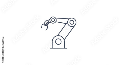 Industrial Robotic Arm with Gripper in Motion.