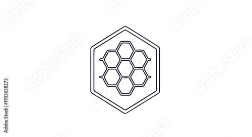 Hexagonal Honeycomb Structure Geometric Pattern Outline.