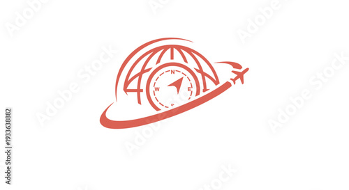 Global Travel and Time Concept Logo Design.