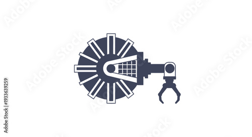Industrial Robotic Arm with Large Gear Mechanism.