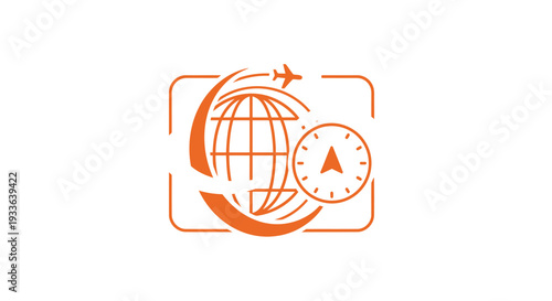 Global Travel and Time Management Concept Icon.