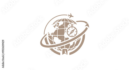 Global Travel and Time Management Concept Icon.