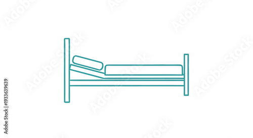 Hospital Bed With Adjustable Headrest And Footrest.