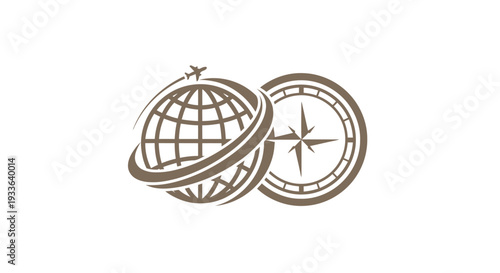 Globe and Compass Symbolizing Travel and Navigation.