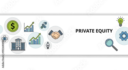 Private Equity Firm's Financial Analysis and Investment Strategy Overview with Graphics and Icons