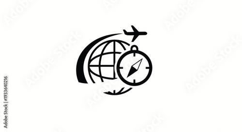 Global Travel Time Management and Navigation Icon.