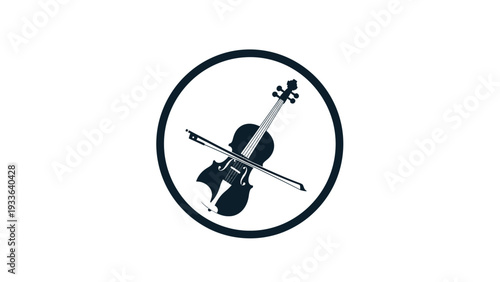 Violin and Bow Icon Design.