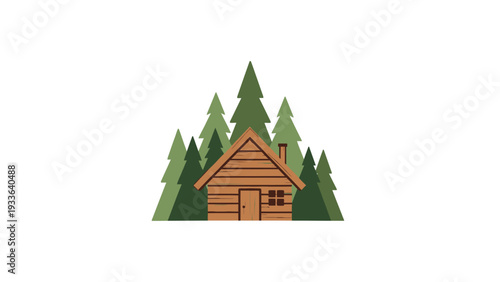Wooden Cabin Surrounded by Trees.
