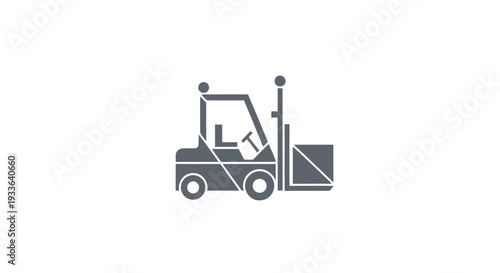 Iconic Forklift Truck Silhouette for Industrial Logistics.