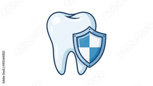 Tooth with Shield Protection Icon.