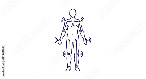 Human Body Diagram Illustrating Joint Pain and Discomfort.
