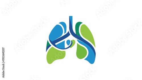 Human Lungs Anatomy Illustration Design.