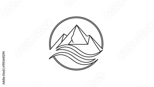 Simple Mountain Logo Design Element.
