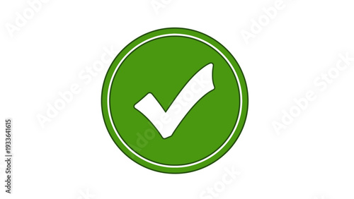Green Circle Checkmark Icon Symbol.