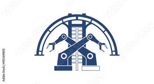 Industrial Robotic Arms Assembly Line Technology.