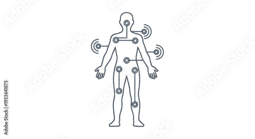 Human Body Network Connected Digital Technology Concept.
