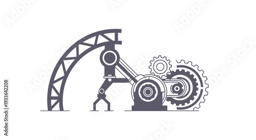 Industrial robotic arm with gears and mechanical structure.