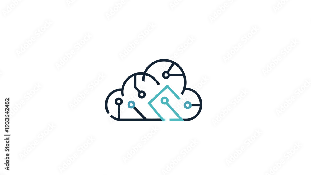 Obraz premium Cloud Computing Network Icon.