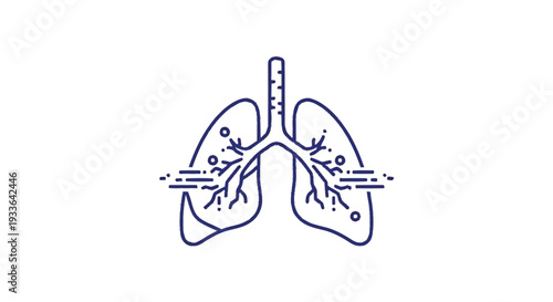Illustration of human lungs with detailed bronchi and alveoli.