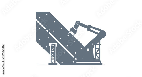 Industrial robotic arm working on a large structure.
