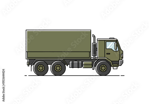 Heavy Duty Cargo Truck Vehicle Side View Transportation Logistics Delivery Service Freight Movement Transport Industry Power Engine Wheels