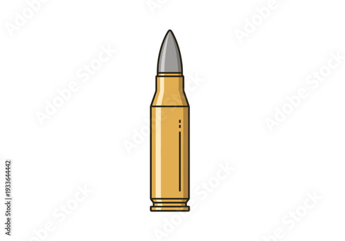 Precise Ammunition Component Isolated on White Background For Conceptual Purposes Stock Illustration Close Up Centered Object