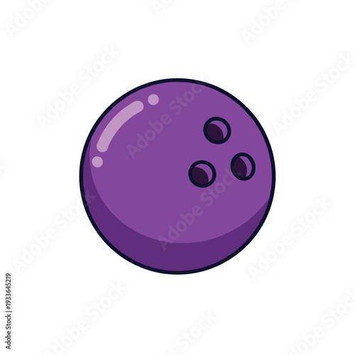 Purple Bowling Ball with Three Finger Holes.