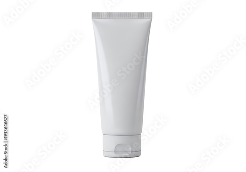 A white tube of product is centered against a white background The tube features a rounded base and a fliptop lid