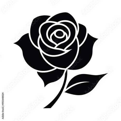 Rose Flower Icon Vector Illustration