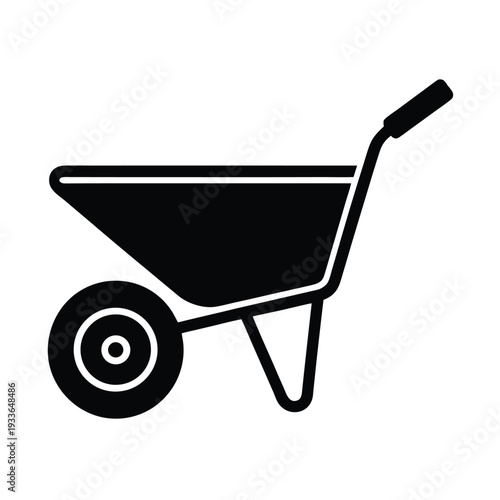 Wheelbarrow Icon Vector Illustration