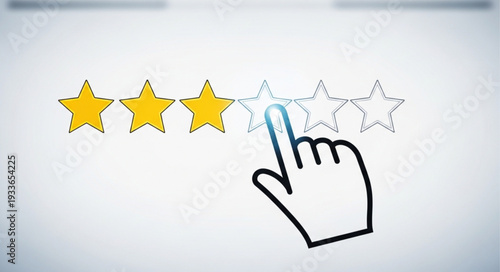 Customer feedback rating with three stars selected by cursor.