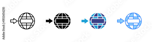 Website icon set multiple style collection