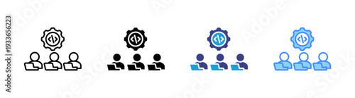 Coding icon set multiple style collection