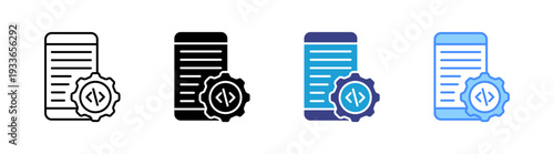 App Development icon set multiple style collection