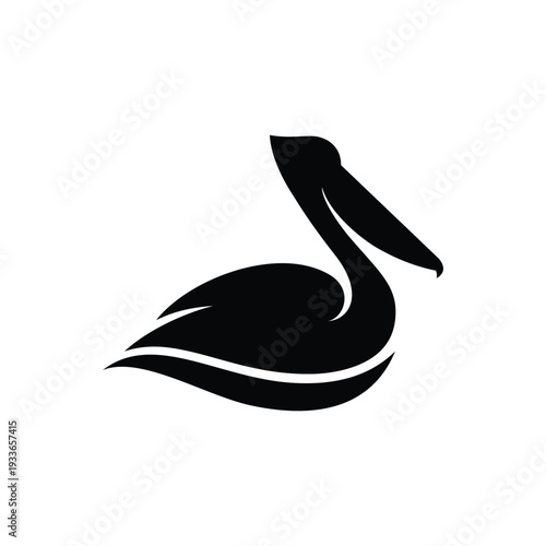Pelican Logo Design Icon Vector Template