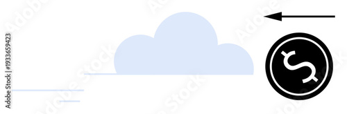 Cloud computing concept. Cloud computing showing financial transfer and digital transaction processes. Cloud computing enhancing secure, fast online payments. For fintech, e-commerce, digital