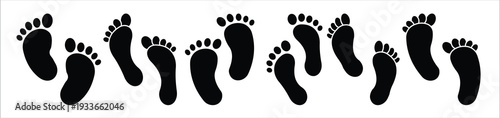  footprint icon black bare feet footprints on white feet