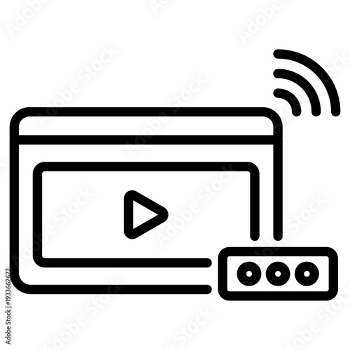 Digital video player interface with signal waves for online streaming
