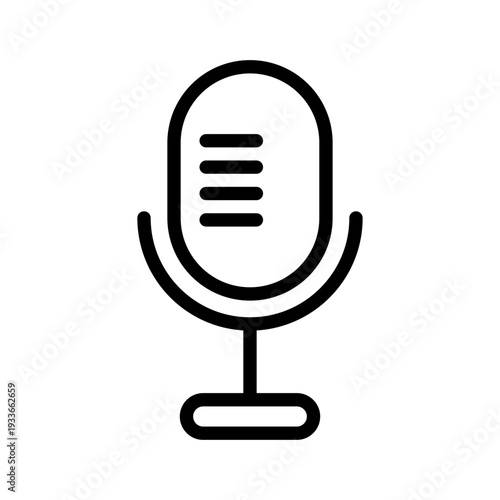Classic condenser microphone icon for high quality audio recording