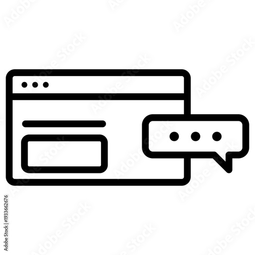 Video player interface with a speech bubble for live streaming chat