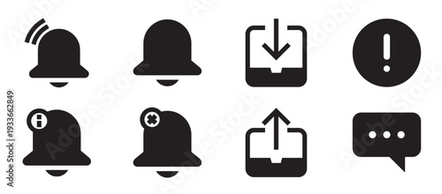 professional message alert solid icon set essenti