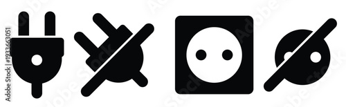 set of black icons isolated on white background on theme