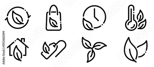  set of black icons isolated on white background on theme