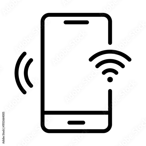Line graphic of a smartphone acting as a wireless internet access point