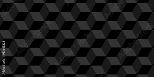 Vector structure box minimal black abstract cube square wall texture. geometric tile hexagon mosaic wall grid wallpaper. minimal geometric block cube isometric mosaic texture background.
