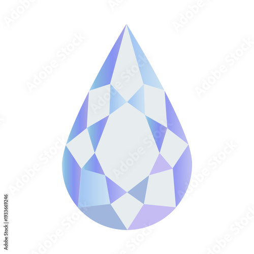 ペアシェイプカットのダイヤモンドのイラスト　挿絵　ベクター素材