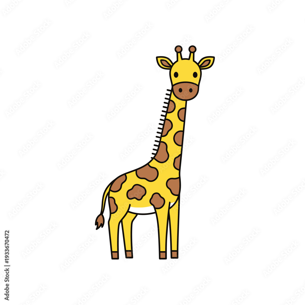 Fototapeta premium Cute Cartoon Giraffe Illustration